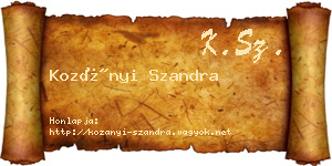 Kozányi Szandra névjegykártya